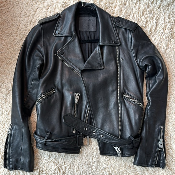 All Saints Balfern Leather Jacket - Picture 1 of 7